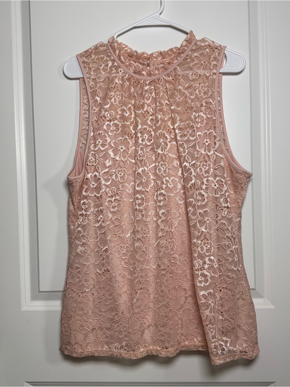 NWT WHBM White House Black Market Sepia Rose Lace Sleeveless Blouse Top XL - Picture 2 of 7